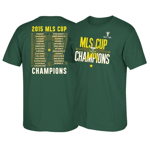 Portland Timbers MLS Licensed Men's 2015 Champions Green Short Sleeve T-Shirt Cover