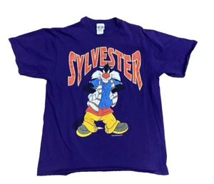 Looney Tunes Men's Sylvester Spell Out Hip Hop Shirt Purple Size XLarge Usa - Picture 1 of 13