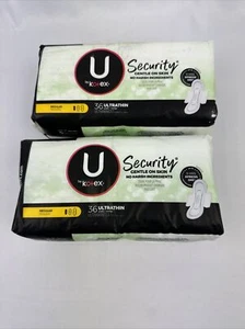 LOT OF 2 U By Kotex 36 Security Ultrathin Pads + Wings Regular - Picture 1 of 3