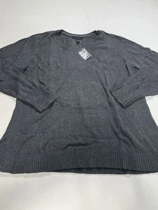 Womens H by Halston Gray Long Sleeve Crew Neck Sweater XL NEW - Picture 1 of 4