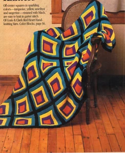 COLOR BLOCKS AFGHAN KNITTING PATTERN - Picture 1 of 1