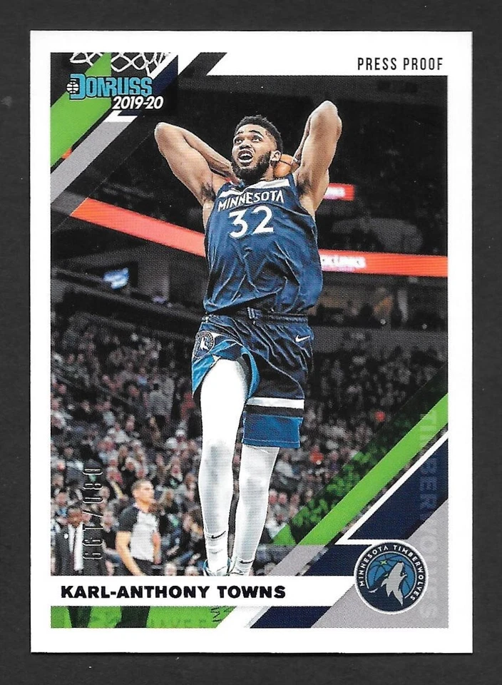 2019-20 Donruss Basketball KARL-ANTHONY TOWNS Purple Press Proof /199 - TWOLVES- - Image 1 of 1