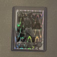 2021 Bowman Chrome Draft Pete Crow-Armstrong B&W RayWave #BDC-12 - Chicago Cubs