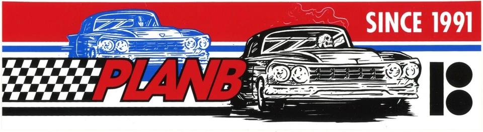 PLAN B SKATEBOARDS Plan B Skateboard Sticker Rot Schwarz Blau Weiß 20,5x5,5cm Rechteckig