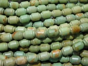 Arizona KINGMAN TURQUOISE 8x6mm Barrel BEADS 16" Strand 99+cts😍Olive Greens - Bild 1 von 9