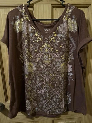 Style & Co Women’s Brown T Shirt 2x - Image 1 of 4
