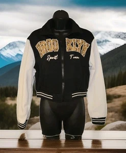 Forever 21 Damen Bomberjacke "Brooklyn Sports Team" Gr. M schwarz-weiß - Bild 1 von 11