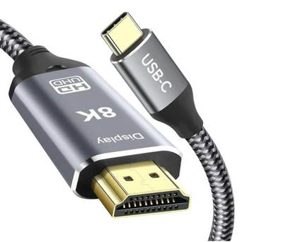 USB C to HDMI 2.1 Cable 8K@60Hz Thunderbolt 4/5 to HDMI Type C Compatible with - Image 1 of 4