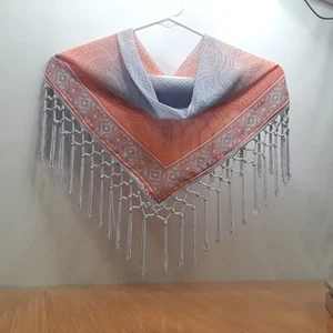 Sciarpa donna collo triangolo con frange corallo unisex bandana gonna - Foto 1 di 24