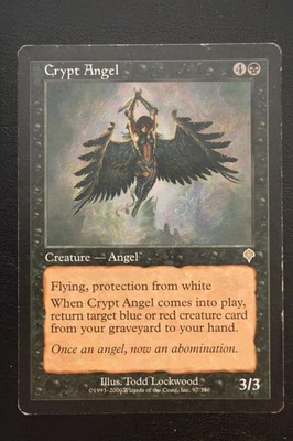 Magic The Gathering MTG CRYPT ANGEL Invasion MP Moderately Played - Image 1 of 2