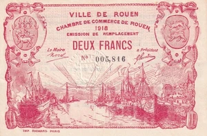 2 Francs - Chambre de commerce - Rouen - 1918 - Imagen 1 de 2