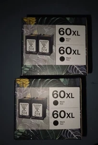 Tinta negra de alto rendimiento 4 paquetes - HP 60 60XL DeskJet D2500 4200 F4400 F4500 C4610 Series - Imagen 1 de 3