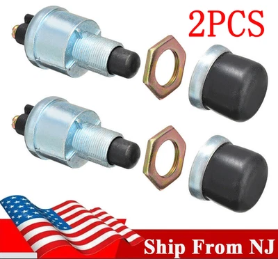 2 PCS Waterproof Car Boat Track Switch Push Button Horn Engine Start Starter 50A - Image 1 of 4