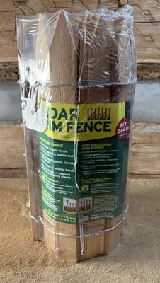 Cerca de piquete de jardín de madera de cedro flexible ecológica 16 pulgadas H x 8 pies L Foto 1 de 4