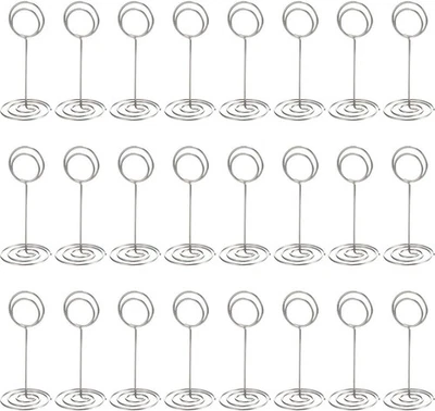 TecUnite 24 Piezas 3.35 Pulgadas Soporte para Número de Mesa Colocar Tarjeta Foto Plateado  Foto 1 de 4