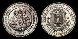 Ecole St. Francois de Sales. Castelnaudary (Aude). Bronze argentée - Imagen 1 de 1