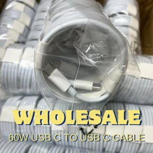 Bulk 60W PD USB C Fast Charger Type C Cable For iPhone 16 15 Pro Max Samsung Lot - Picture 1 of 12