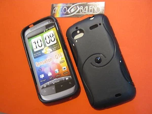 2x CUSTODIE COVER IN SILICONE TPU PER HTC SENSATION XE G14 Z710E NERO BLACK - Foto 1 di 1