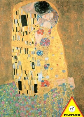 Piatnik The Kiss Metallic 1000 Piece Jigsaw Puzzle By Gustav Klimt - Image 1 of 2