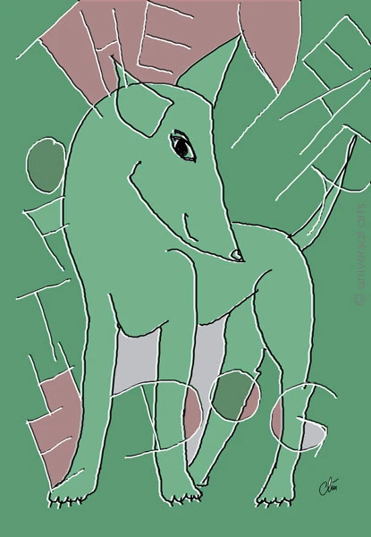 JACQUELINE DITT - The Year of the Dog ltd.sign.Original Druck Grafik Hund - Bild 1 von 3