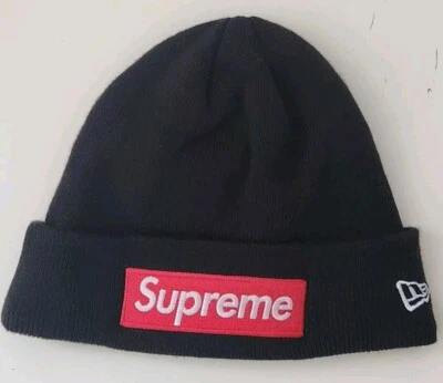 Bonnet Noir Box Logo Supreme New Era FW22 - Photo 1/4