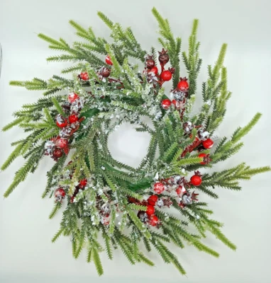 Gisela Graham Snowy Fir Candle Ring Table Decorations Wreath - Pack of 2 - Image 1 of 3
