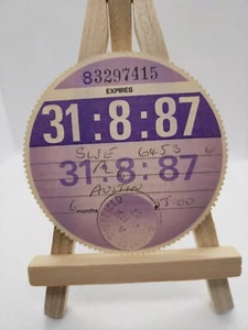 Private Austin 1987 Stamped Old Original Road Car HGV Cars Tax Disc Discs Rare - Picture 1 of 2