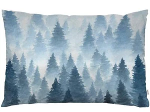Throw Pillow Cover Watercolor Foggy Tree Misty Mountain Wild Outdoor Landscap... - Picture 1 of 7