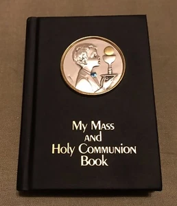 My Mass and Holy Communion Book Salerni Silver Medallion Leatherette Cover 5.5x4 - Imagen 1 de 12