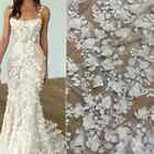 3D Floral Sequins Embroidery Lace Wedding Dress Sewing Gown Dress Tulle Lace