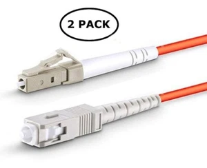 2 PACK Simplex LC-SC Multimode 50/125 Fiber Optic Cable 1M,2M,3M,4M,5M,7M - Picture 1 of 1