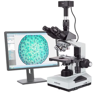 AmScope 40X-2000X Lab Trinocular Compound Microscope+5MP Digital USB Camera - Picture 1 of 8