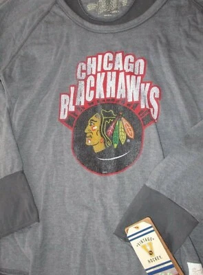Camisa Chicago Blackhawks Retro NHL Vintage Envejecida Manga Larga L Precio de venta sugerido por el fabricante $45 Foto 1 de 4