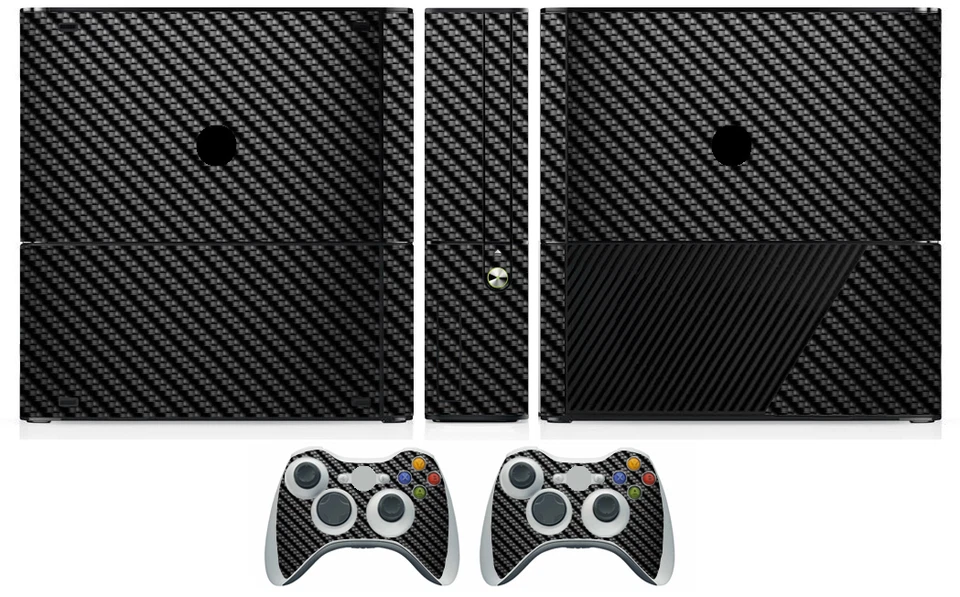 Black Carbon Fiber Vinyl Skin Sticker for Xbox360 Slim E and 2 controller skins - Image 1 of 1