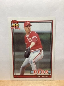 Tarjeta de béisbol Topps 1991: Tim Layana, Cincinnati Reds - Tarjeta #627 - Imagen 1 de 2