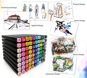 80 Colors Markers Graphic Drawing Painting Alcohol Art Dual Tip Sketch Pens - Picture 1 of 7