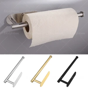 Kitchen Roll Paper Towel Holder Under Cabinet Self Adhesive and Wall Mounted US - Picture 1 of 20