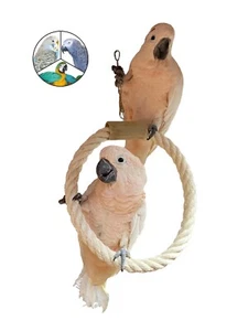 Papageienspielzeug, Ringschaukel, Schaukel alle Vogelarten 25cm Ø 35cm Ø 45cm Ø - Bild 1 von 12