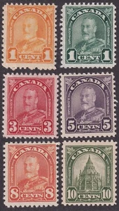MATT'S STAMPS SCOTT CANADA #162-163, #167, #169, #172-173, 1930-31 ISS. MH CV$33 - Picture 1 of 3
