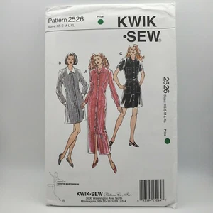 Kwik Sew 2526 Misses Collared Shirt Dress Sewing Pattern Size XS-XL Uncut - Picture 1 of 5