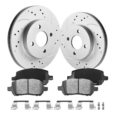 Front Drilled Rotors Brake Pads For Pontiac Pursuit Saturn Ion Chevrolet Cobalt - Image 1 of 4