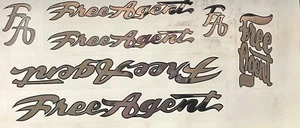 FREE AGENT OLD SCHOOL Fork Pair- Replacement Decals- Choose Color & Style - Picture 1 of 1