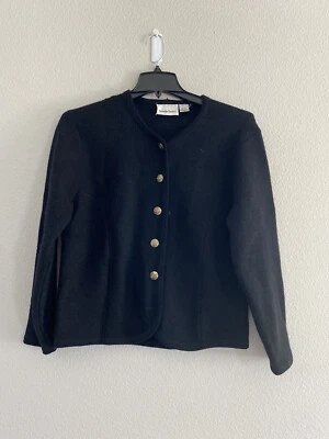 Alexandra Bartlett Suéter Cárdigan Negro 100% Lana Mediano  Foto 1 de 3