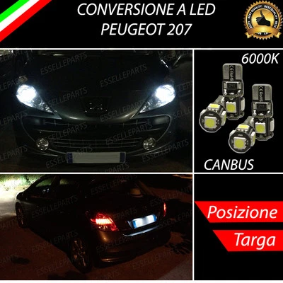 LUCI POSIZIONE A LED + LUCI TARGA A LED CANBUS PEUGEOT 207 NO ERROR - Immagine 1 di 3