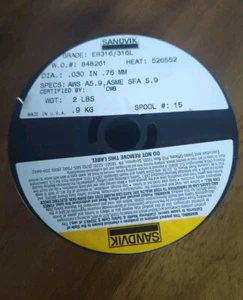 Sandvik ER 316/316L .030 x 2# Stainless Steel MIG Wire Reels - Picture 1 of 2