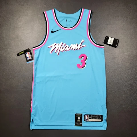 100% Authentic Dwyane Wade Nike Miami Heat Vice City Jersey Size 44 M Mens Cover