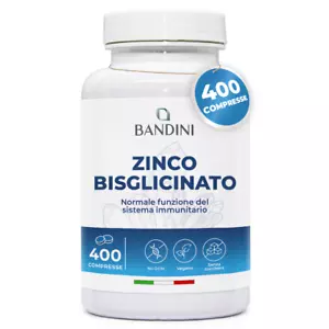 Bandini® Zinco Bisglicinato 400 Compresse (Scorta 13 Mesi), Integratore Vegano - Foto 1 di 6