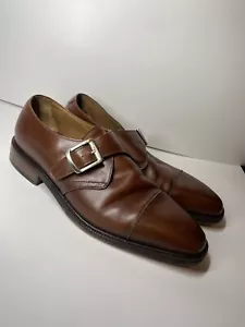 ITALIAN Monk-Strap Loafers Mens 10.5 M Brown Pronto Uomo - Picture 1 of 12