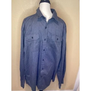 Wrangler Men's XL Casual Button-Down Shirt Gray Denim Look Long Sleeve - Picture 1 of 8