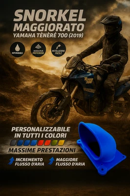Snorkel maggiorato 3D Yamaha Ténéré 700 2019-2025 – Adattabile filtro originale - Immagine 1 di 4